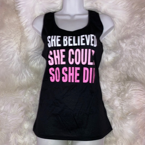 Pink She Believed She Could So She Did Racerback Tank Top - Picture 2 of 9